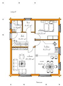 FinArt Holz-Blockhaus Beispiel Siiri 134 Erdgeschoss-Draufsicht
